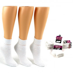Women's White Ankle Socks - Size 9-11 Case Pack 24